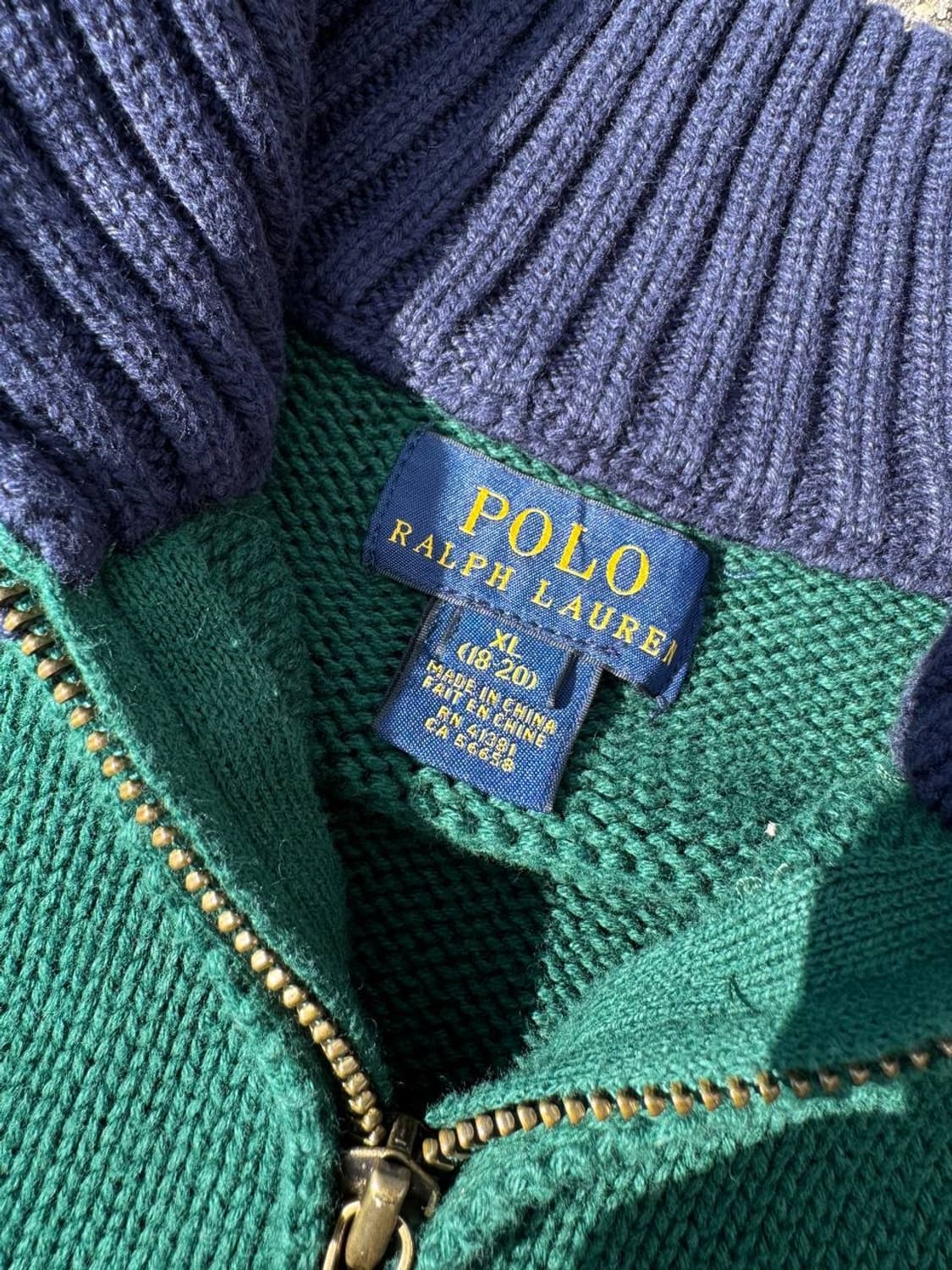 PRL quarter zip cotton sweater 상품이미지4