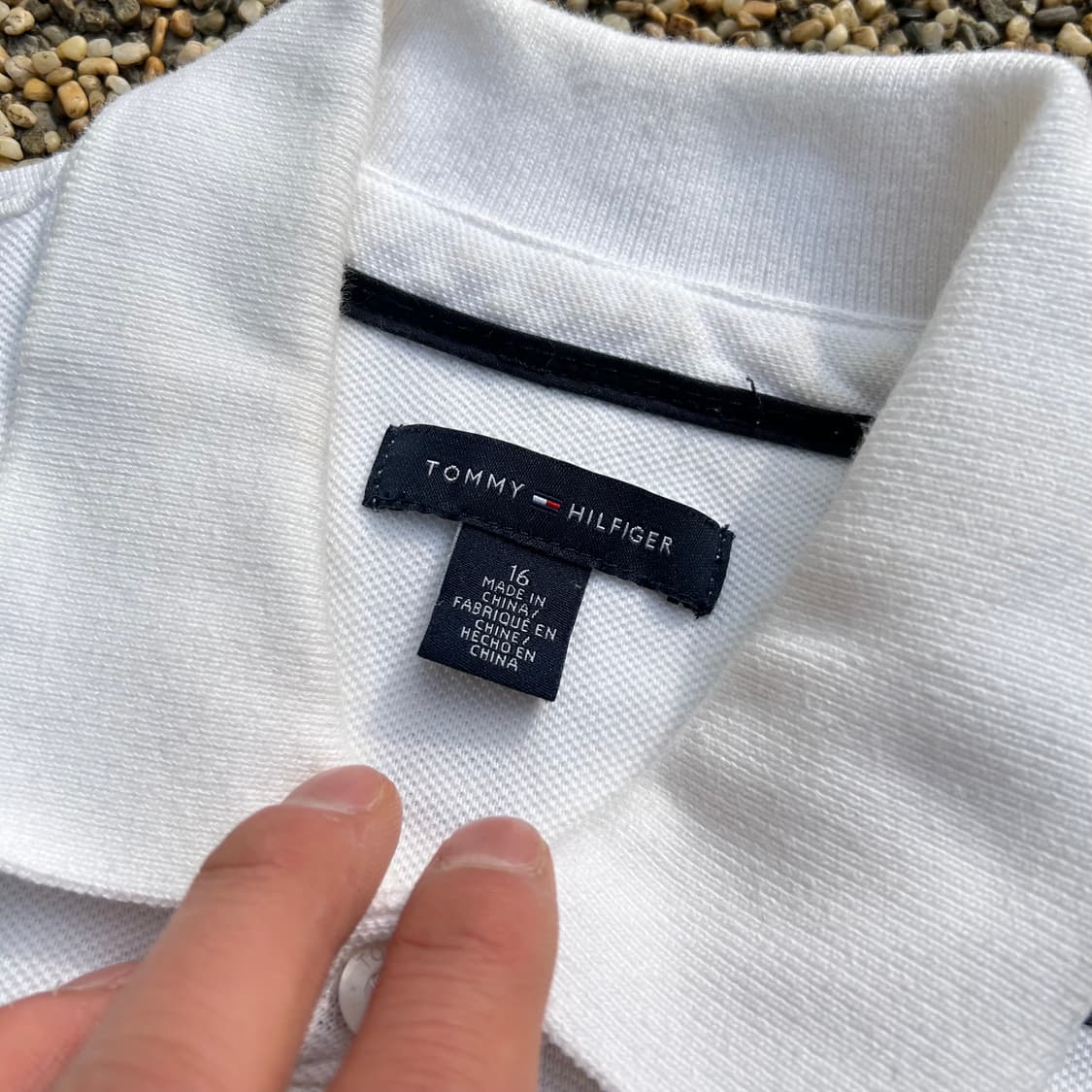 타미힐피거(Tommyhilfiger)화이트 패턴 반팔 카라티 상품이미지4