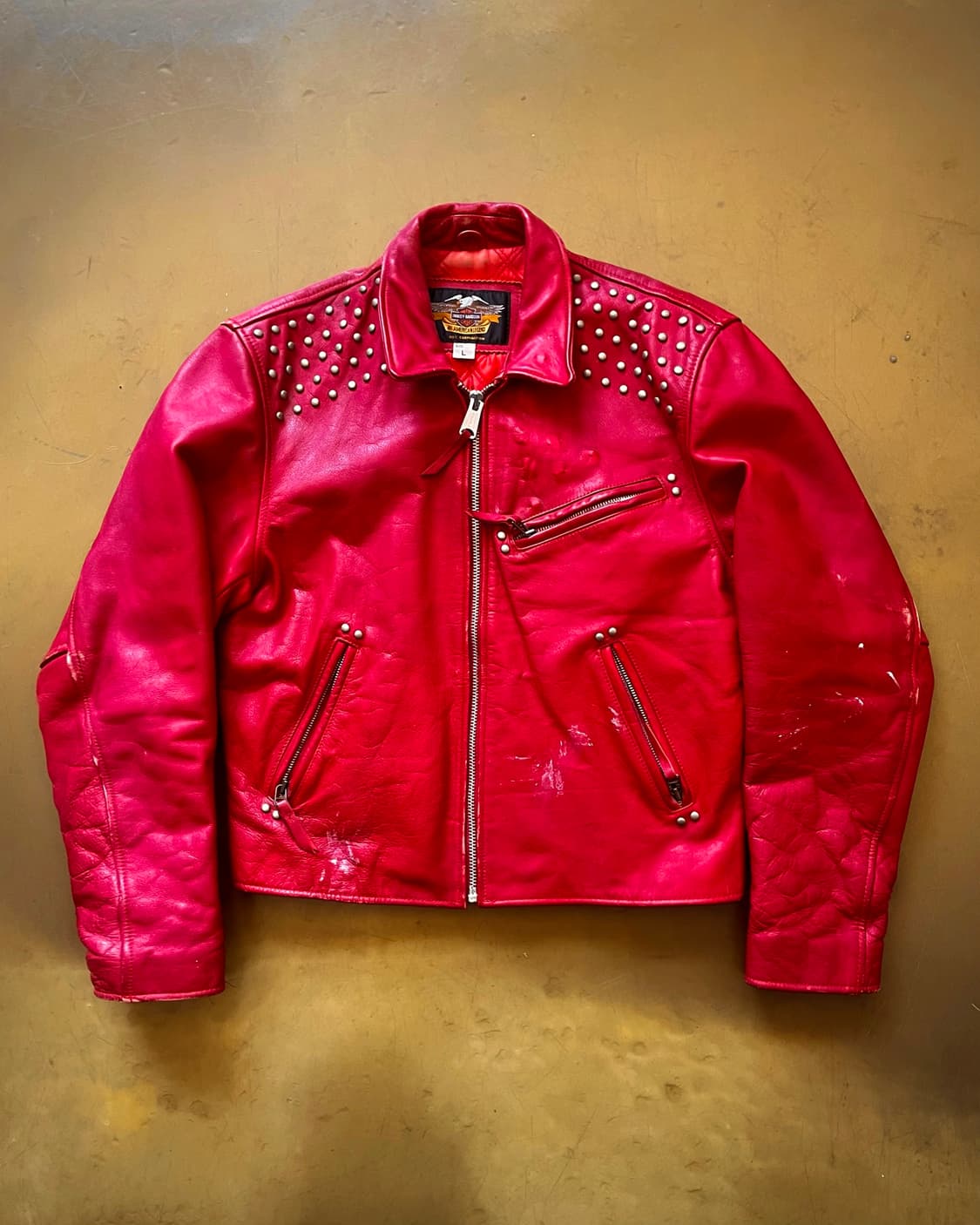 90s Harley Davidson Studs Leather Jacket 상품이미지4