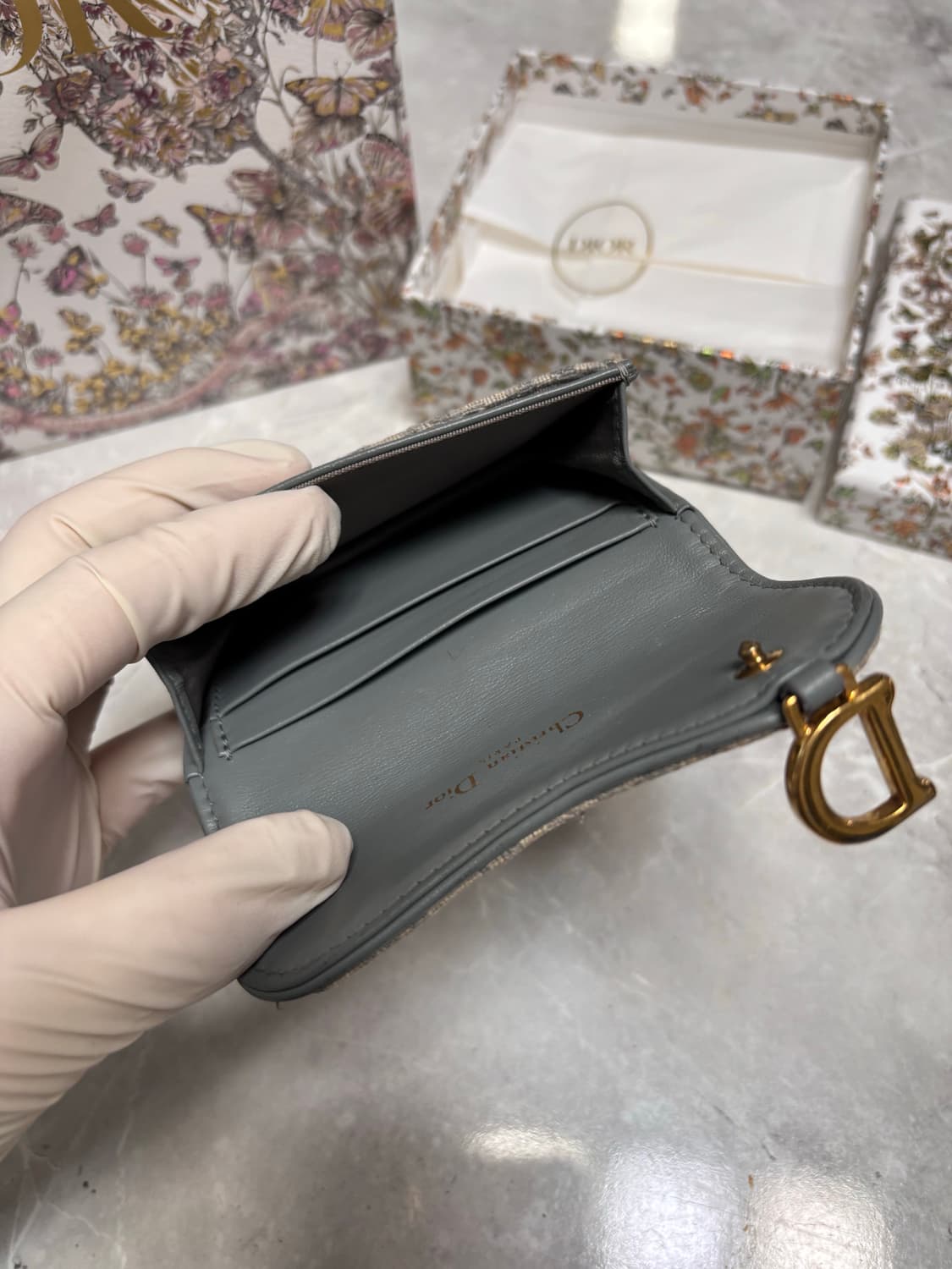 [S급] 풀박스 디올 새들 블룸 오블리크 카드지갑 상품이미지3