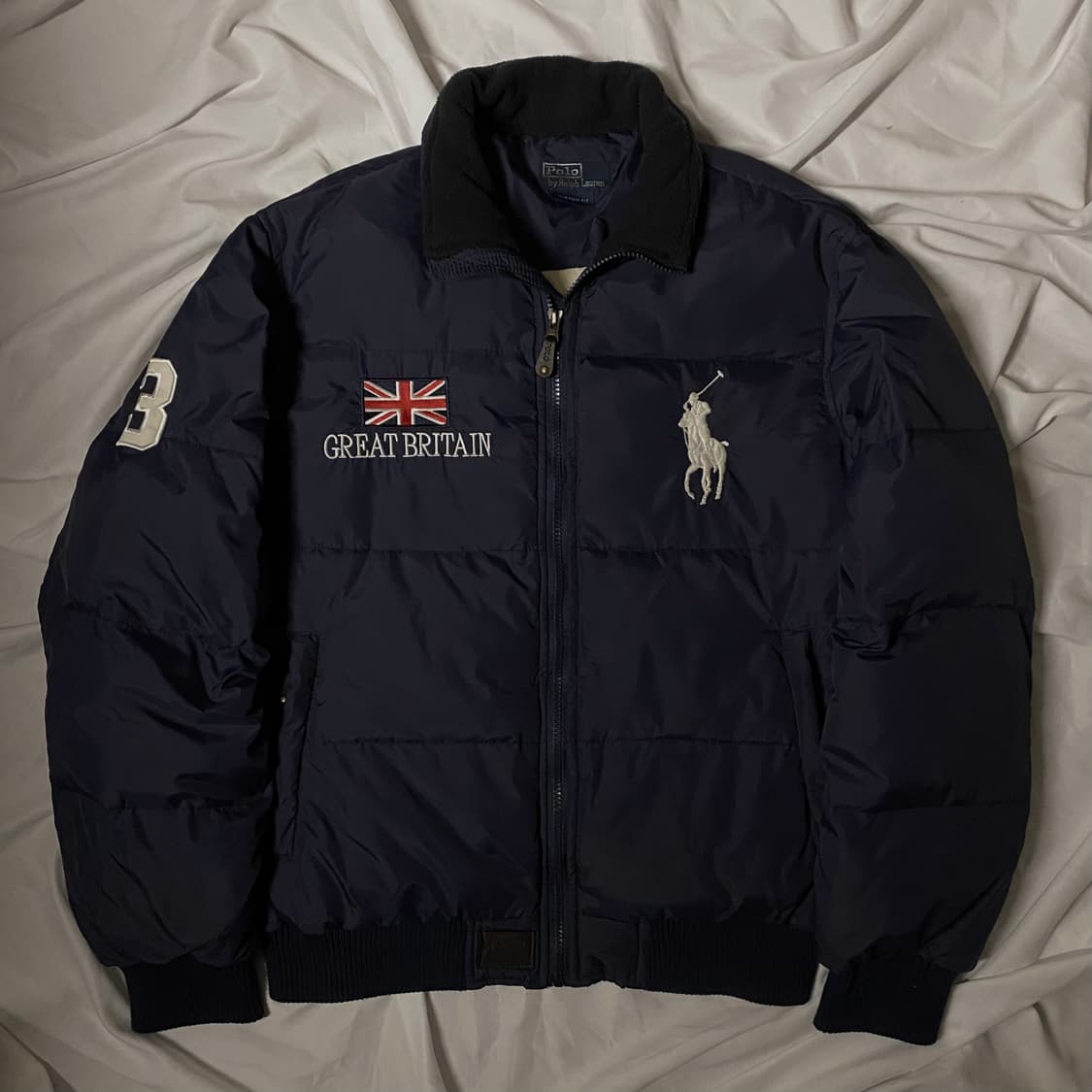 폴로 빅포니 BRITAIN 유니언잭 성조기 패딩 네이비 상품이미지1