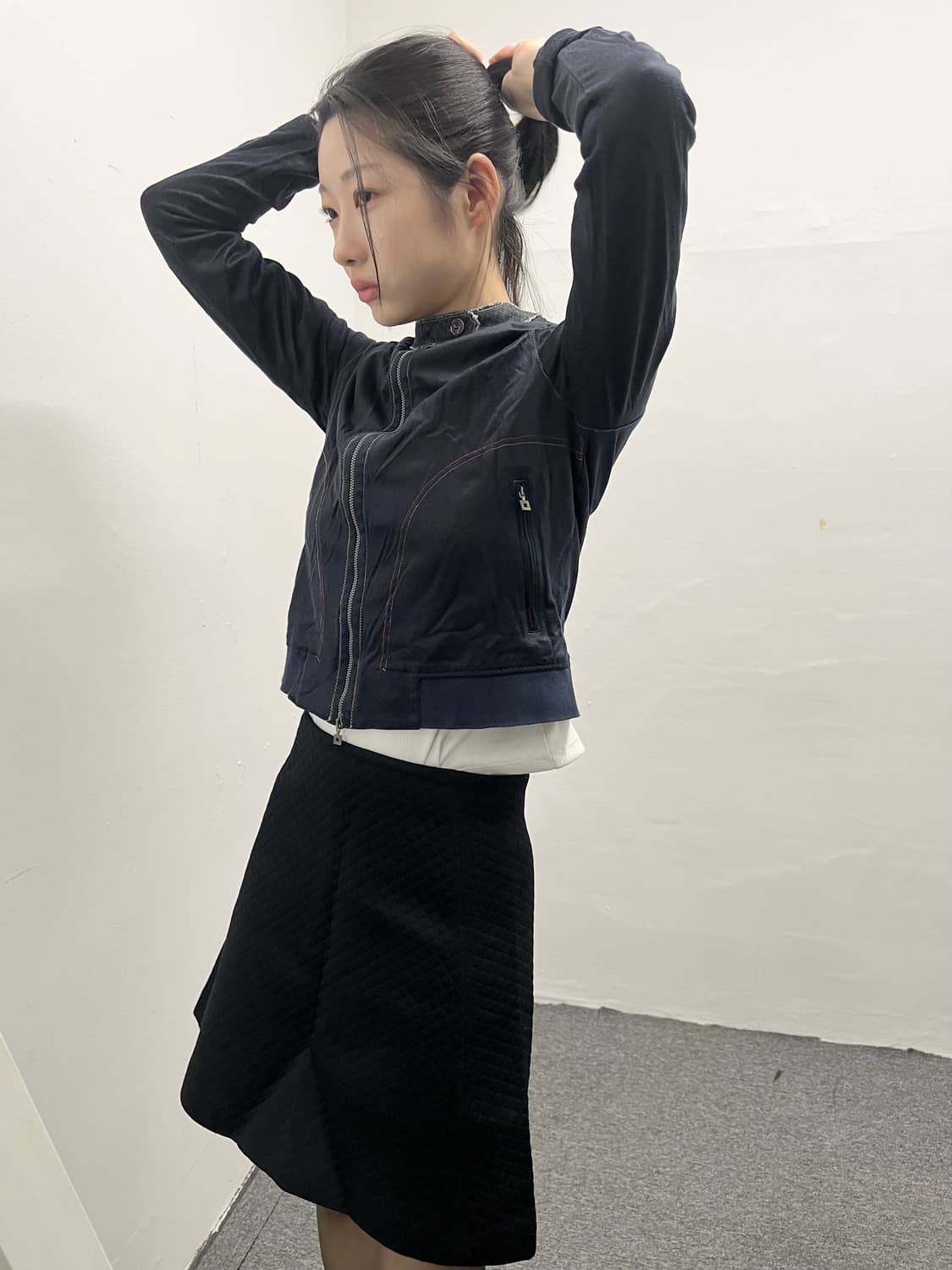 마리떼 빈티지 더블 지퍼 코튼 자켓    상품이미지5