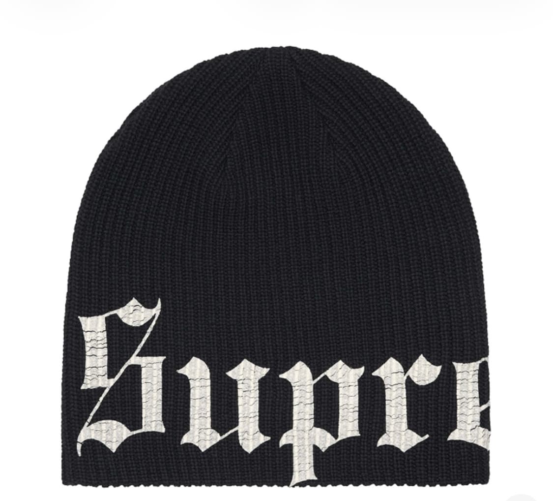 슈프림 올드 잉글리쉬 프린티드 비니 블랙 - 25SS 상품이미지1