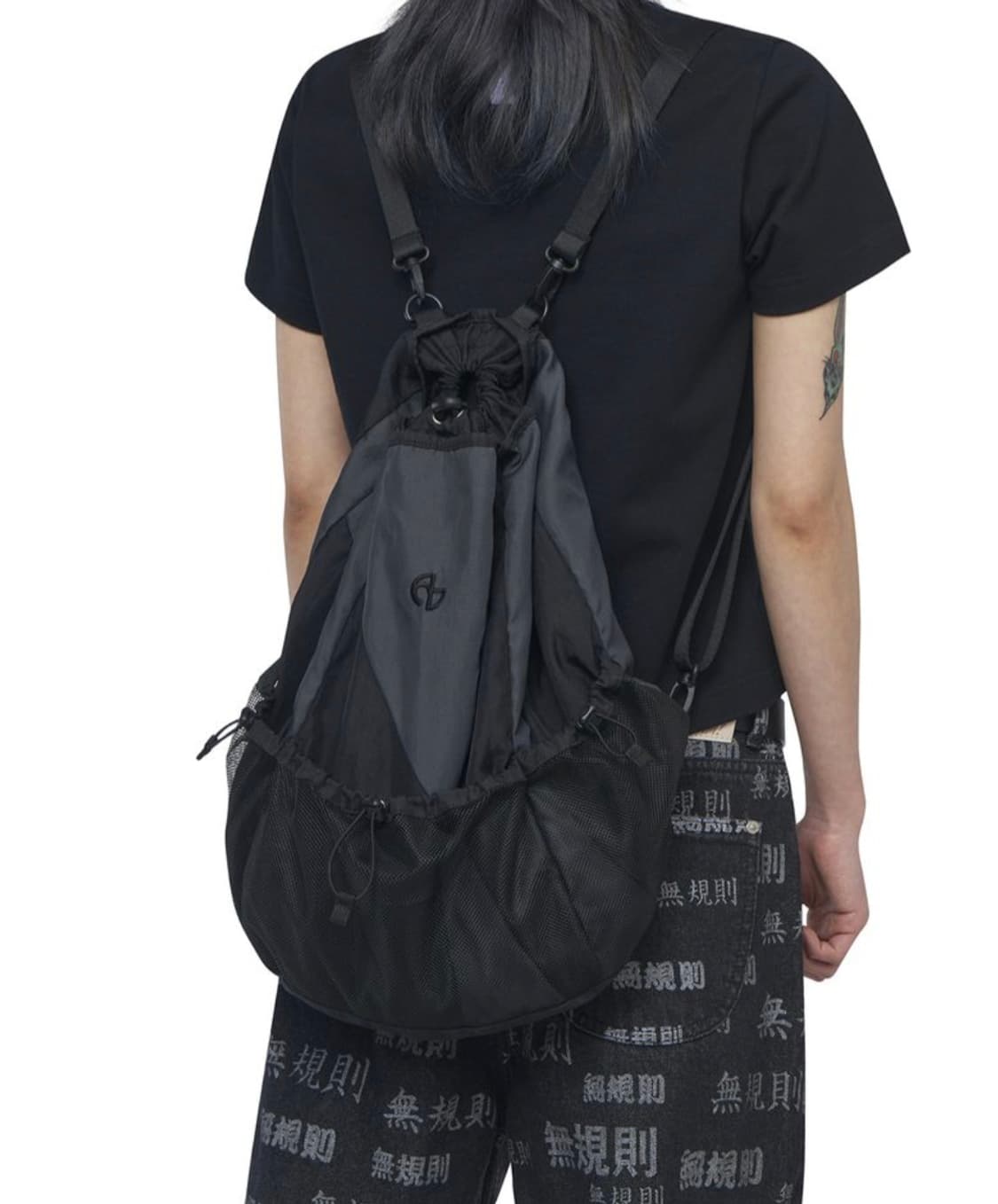 노매뉴얼 Nomanual 블랙 차콜 C.B 스트링 백팩 상품이미지1
