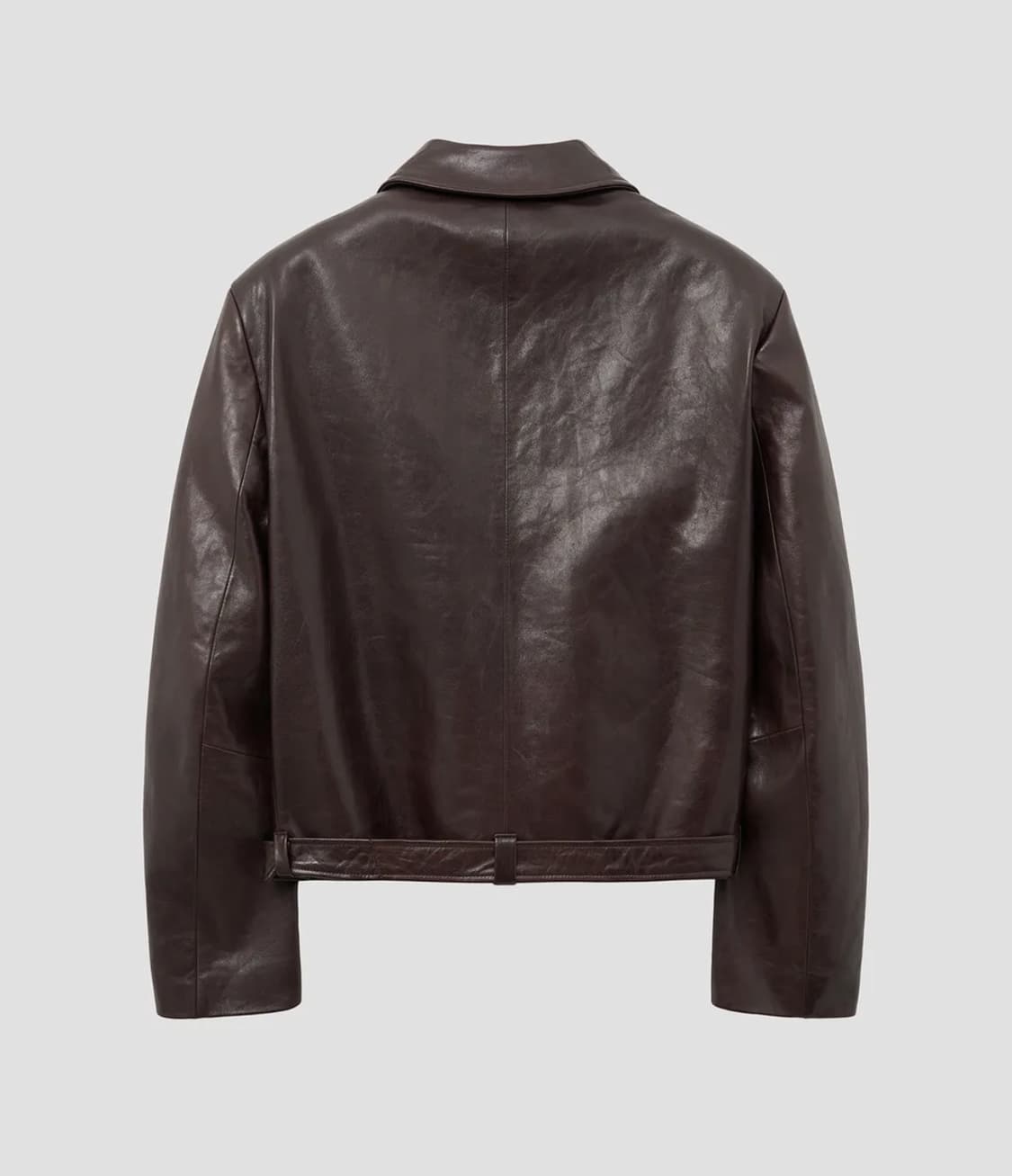 램스 레더 벨티드 크롭 자켓 (버건디) 상품이미지3