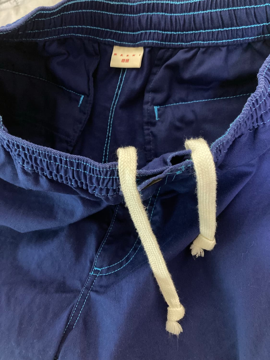 유니 마르니 와이드핏 반바지 블루 (s 중고)  상품이미지3