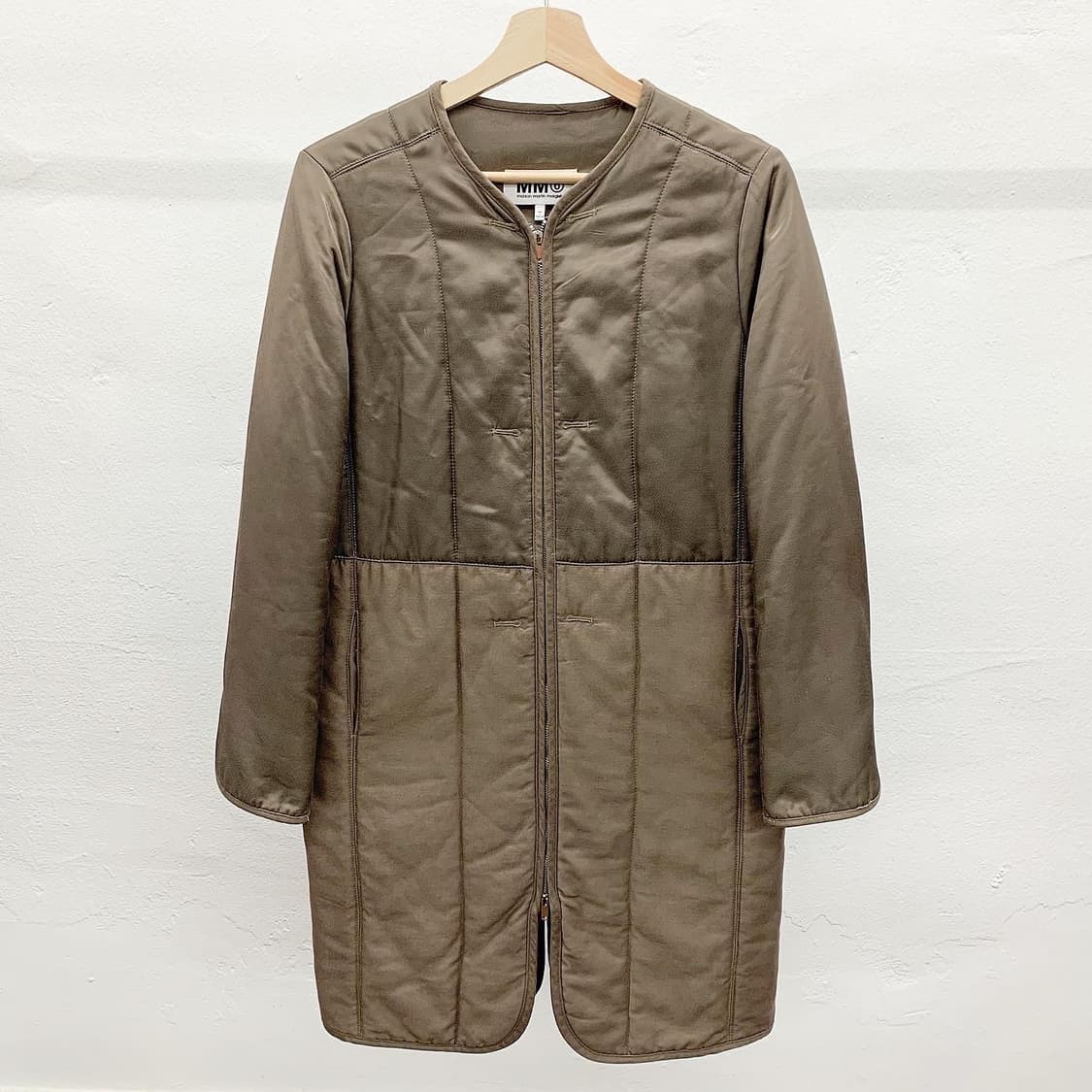 메종 마르지엘라 MM6 딥브라운 2WAY 퀄팅 롱 자켓 상품이미지1