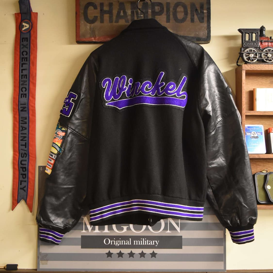 클래식 레더 바시티 자켓 105 상품이미지6