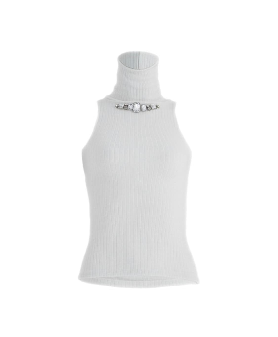 베이비메탈클럽 베메클 럭스젬 하이넥 탑 화이트 판매합니다 상품이미지1