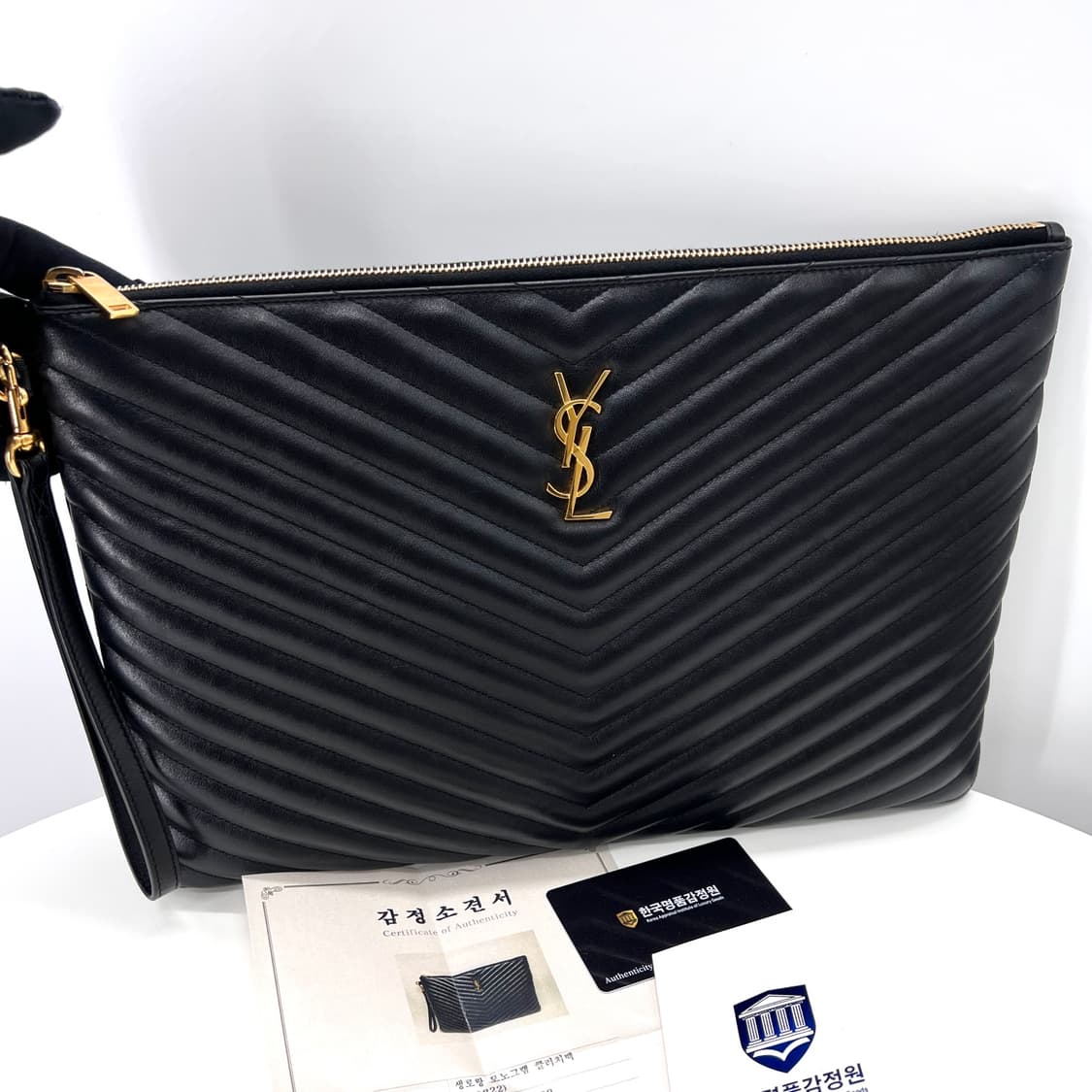 [감정완료] 생로랑 마틀라세 클러치백 라지 블랙 (440222) 상품이미지4