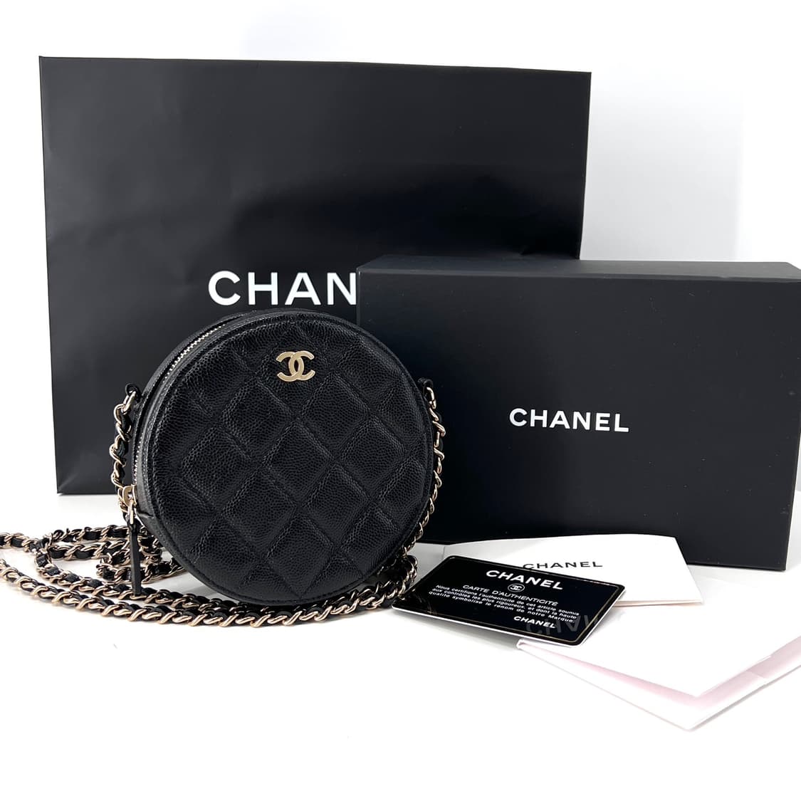 샤넬 캐비어 탬버린 체인 크로스백 블랙 (AP0245) 상품이미지2