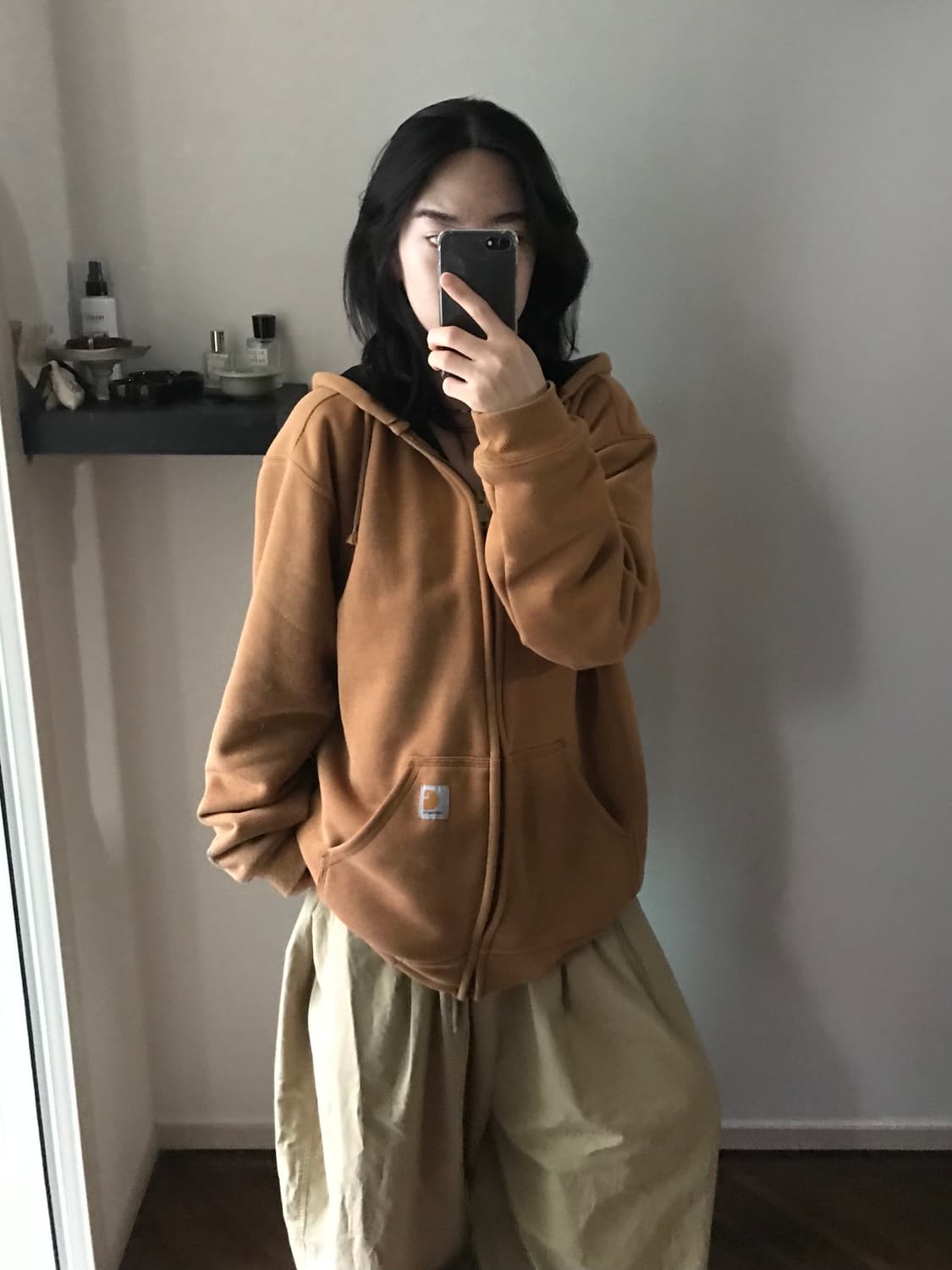칼하트 써멀 카멜 레인디펜더 후드집업 상품이미지2