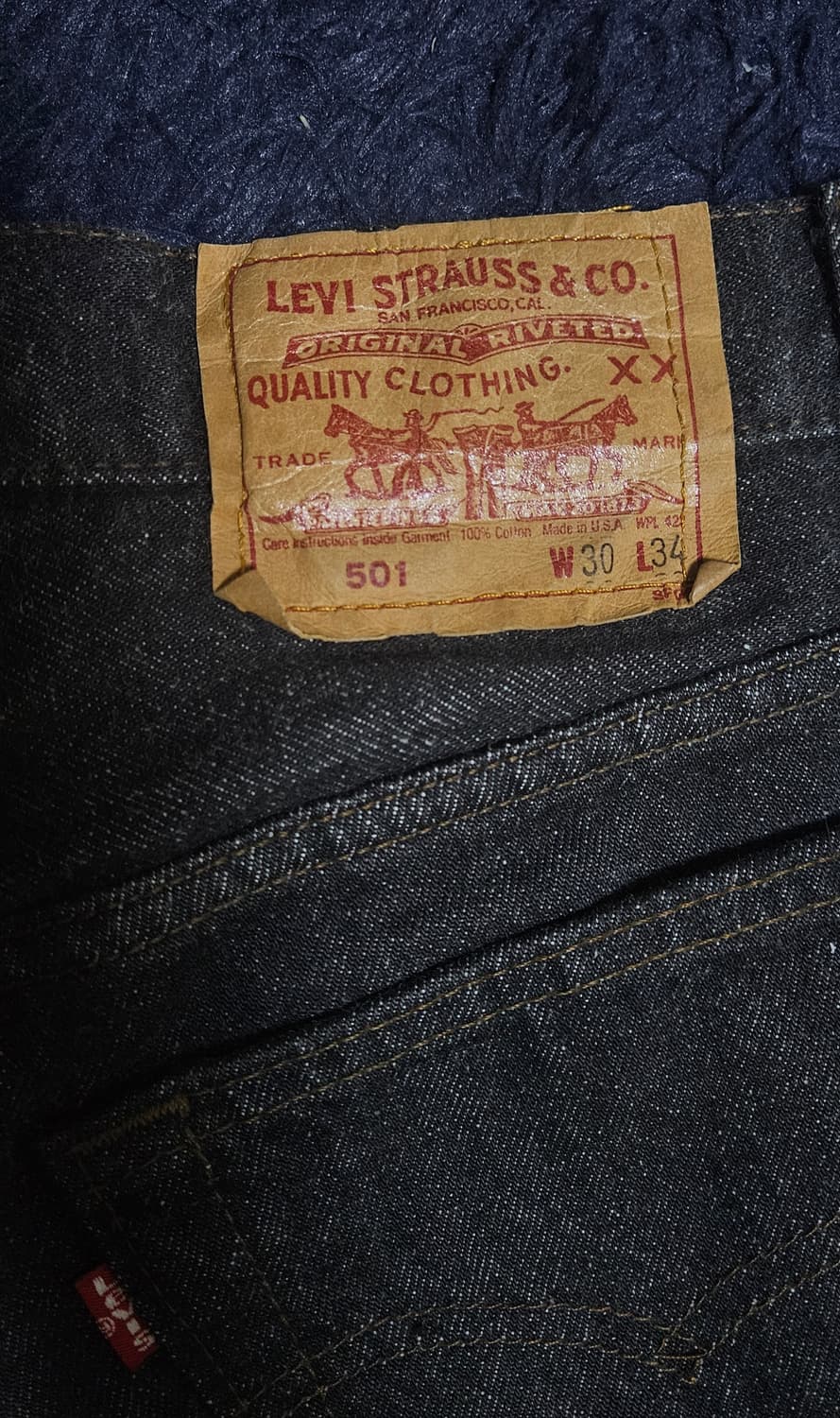 90s 리바이스 501 made in USA 미제 흑청 상품이미지5