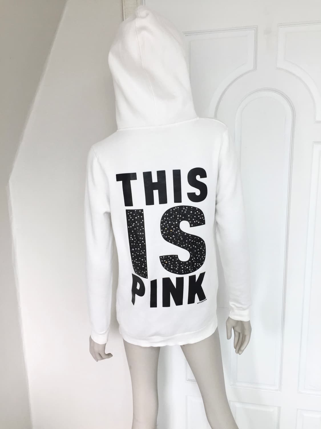 Studded Bold Lettering Zip Hoodie 상품이미지1