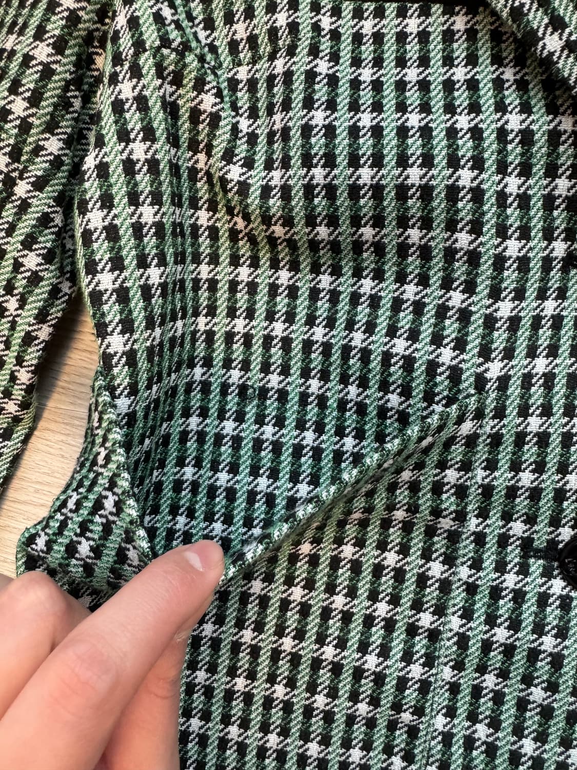 메종 드 메이어(MAISON DE MAYER) 그린 체크 배색 자켓 M사 상품이미지8