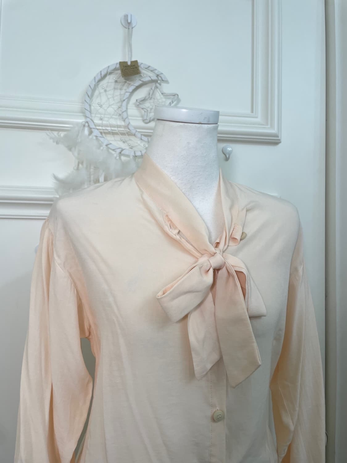 coral bow point spring blouse 상품이미지6