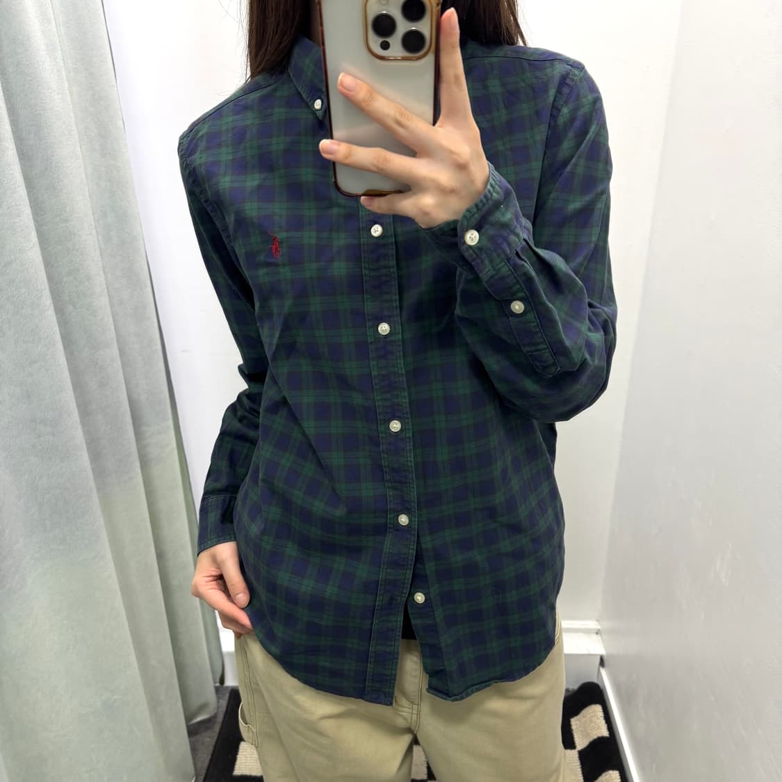 랄프로렌 블루그린 체크 셔츠 상품이미지2