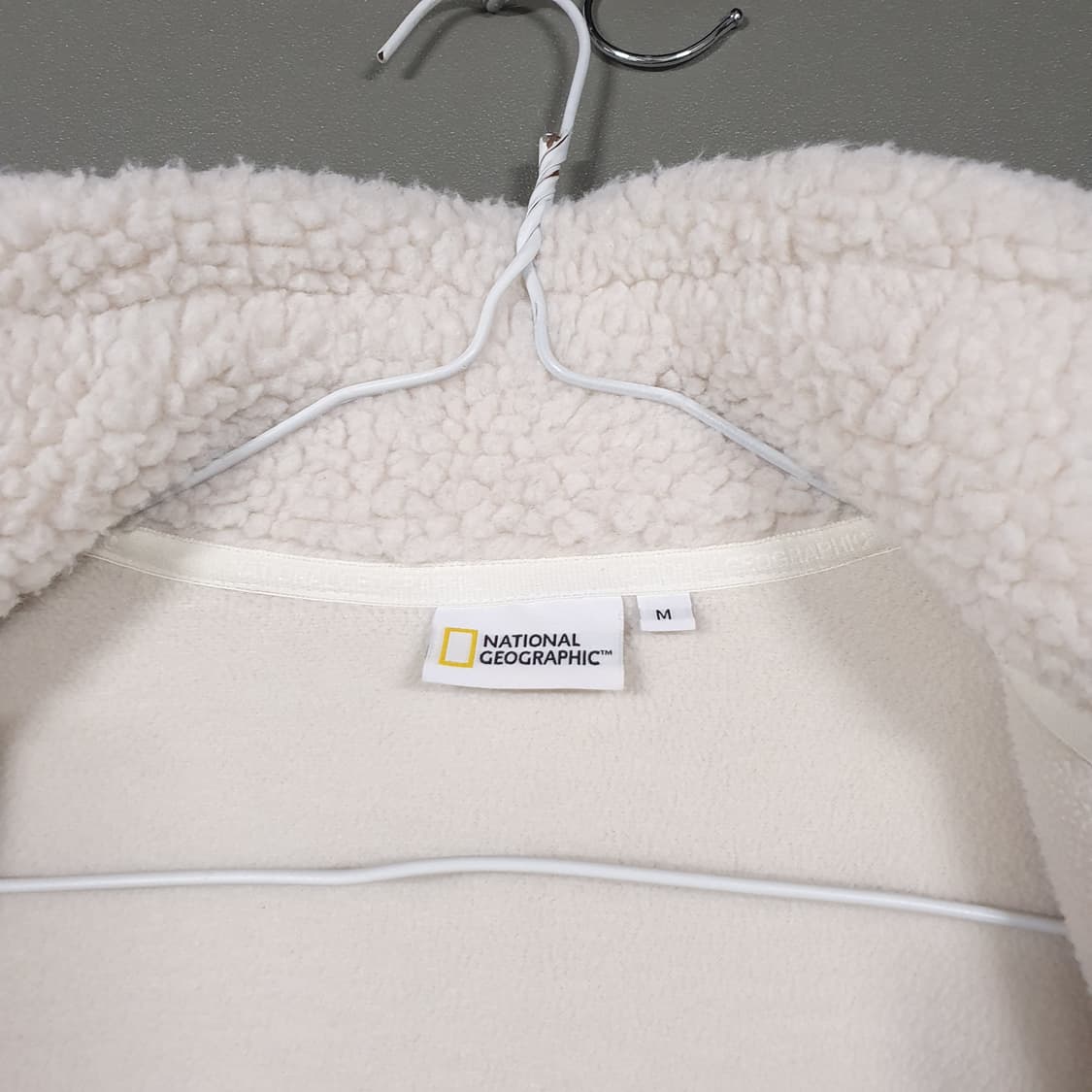 M) 내셔널지오그래픽 신형 헤러 플리스 양털 후리스 집업 자켓 화이트 상품이미지6