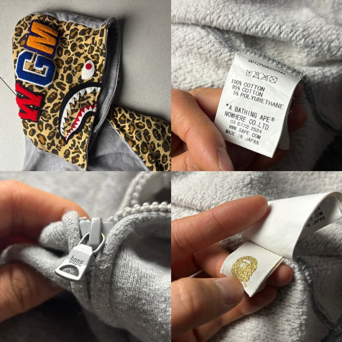 베이프 레오파드 샤크 후드 상품이미지4