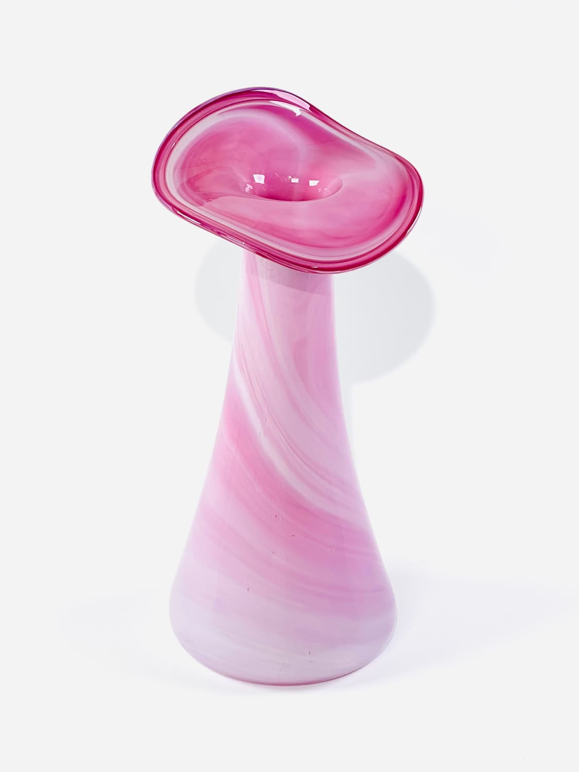 독일 빈티지 핸드블로운 아트글라스 칼라릴리 핑크 마블 화병 상품이미지3