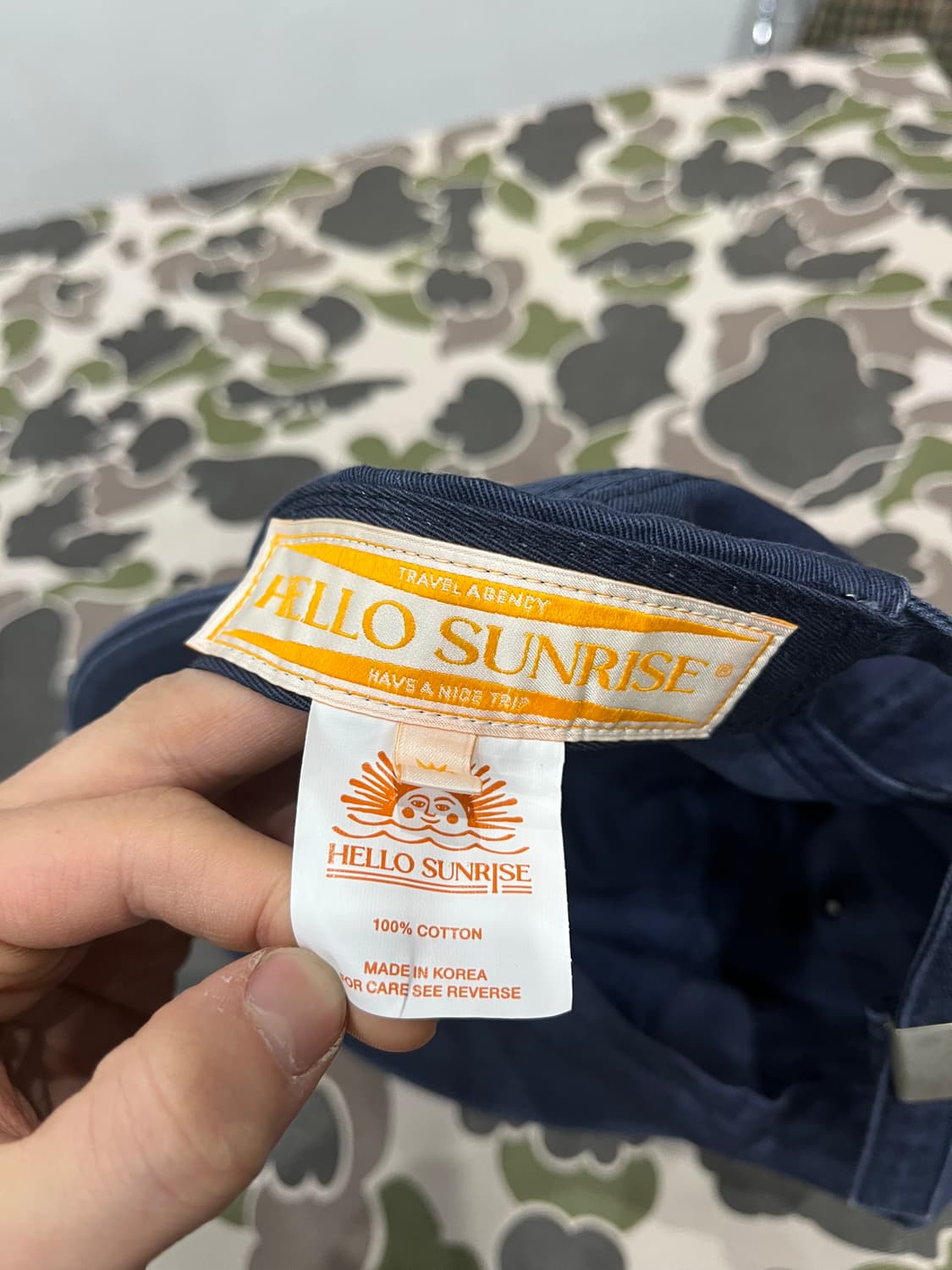 헬로선라이즈 H로고 코튼 릴랙스핏 6패널 캡 모자 네이비 상품이미지5