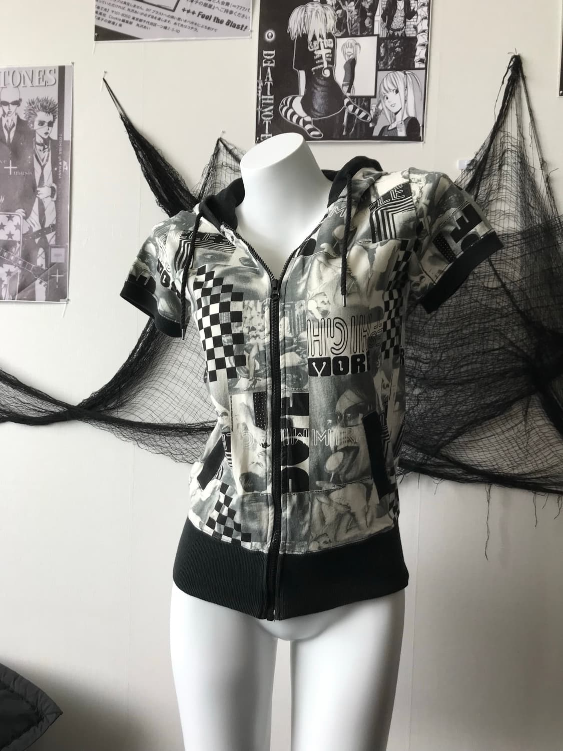 00s pattern cotton hoddie halfsleeve  상품이미지6