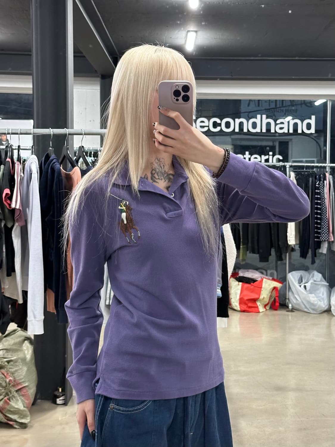 폴로 랄프로렌 빅포니 퍼플 PK 긴팔 롱슬리브 상품이미지1