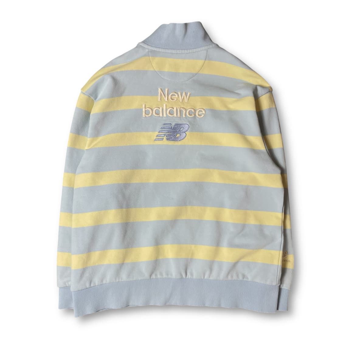 뉴발란스 키즈 스카이블루 옐로우 단가라 반집업 맨투맨 160 상품이미지2