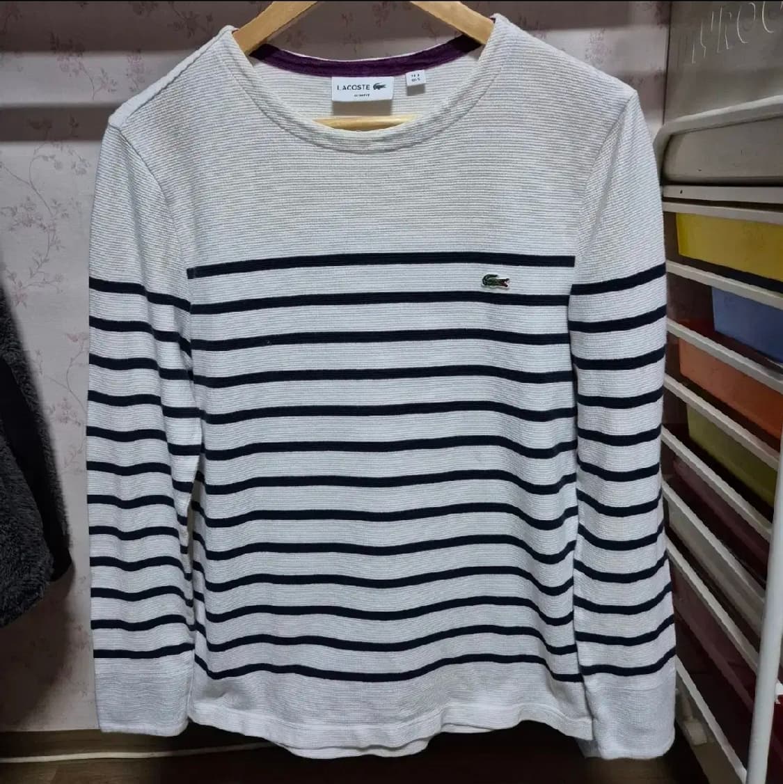 386 ) 면100% 라코스테 스트라이프 티셔츠 상품이미지1