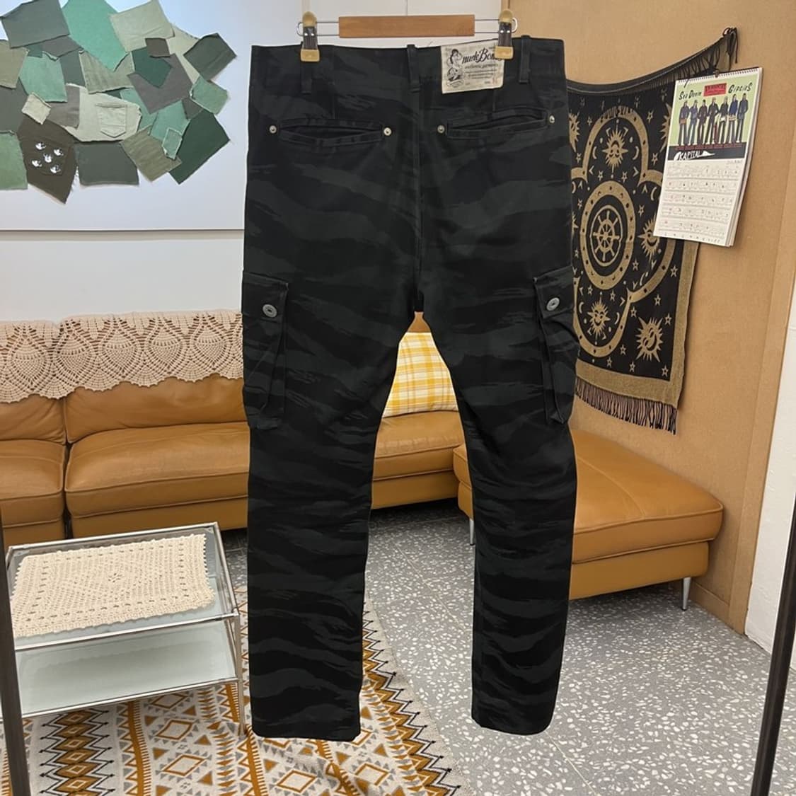 누드본즈 올드스쿨 스트릿 힙합 카모플라주 카고팬츠 M C11089 상품이미지4