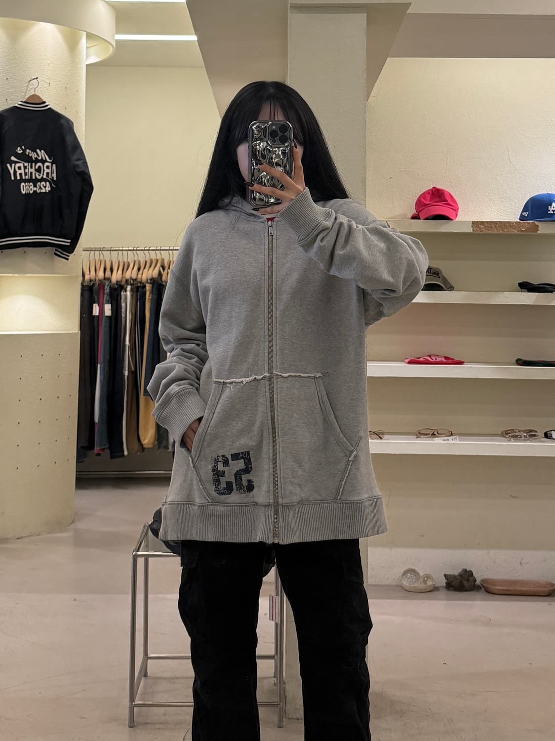 리바이스 백로고 그레이 후드집업 U1632 상품이미지1