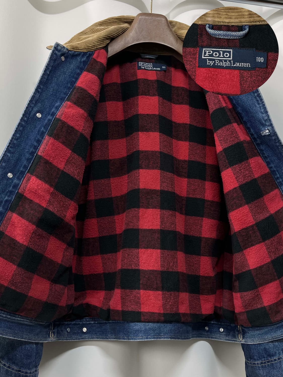 90's 폴로 랄프로렌 덩가리 버팔로 코듀로이 데님 트러커 자켓 상품이미지3