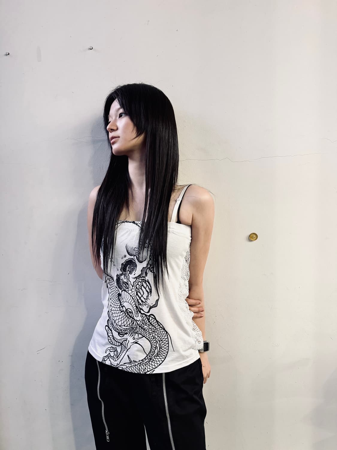 큐티 플래시 오리엔탈 아트워크 슬리브리스 상품이미지6