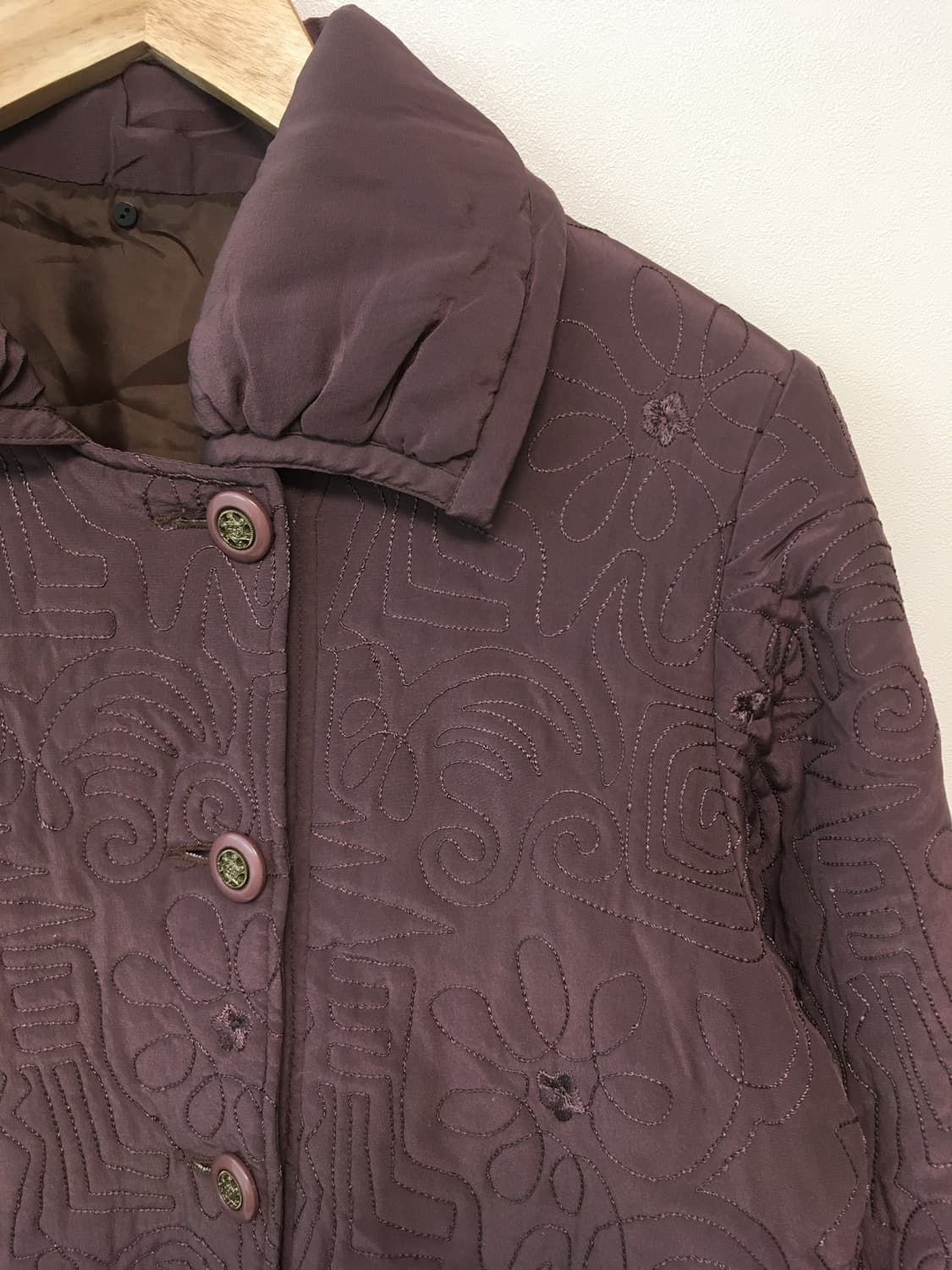 vintage quilted jacket burgundy 상품이미지7