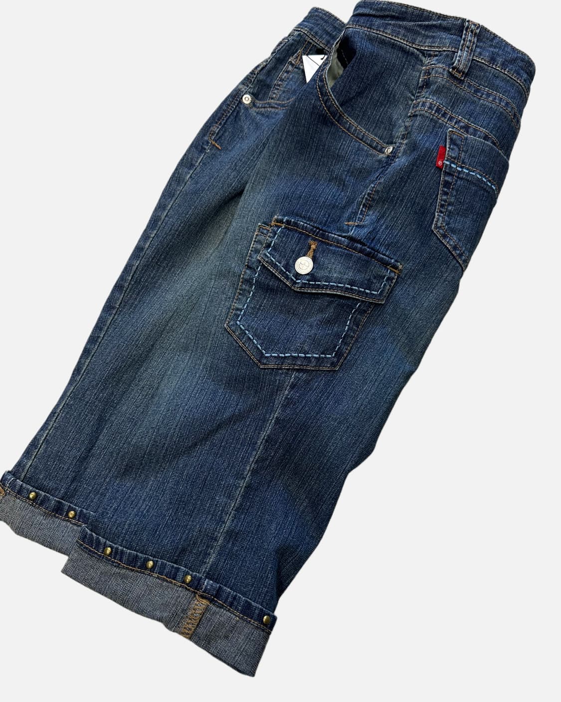 stud turn-up denim shorts 상품이미지3