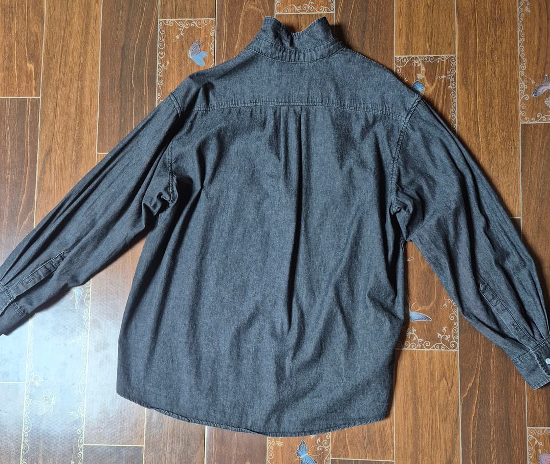 [S]트립르센스 라이크 데님 셔츠 블랙 상품이미지2