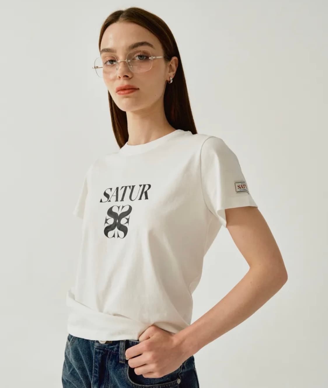 세터 클래식 로고 반팔 티셔츠 화이트 우먼 S  상품이미지1