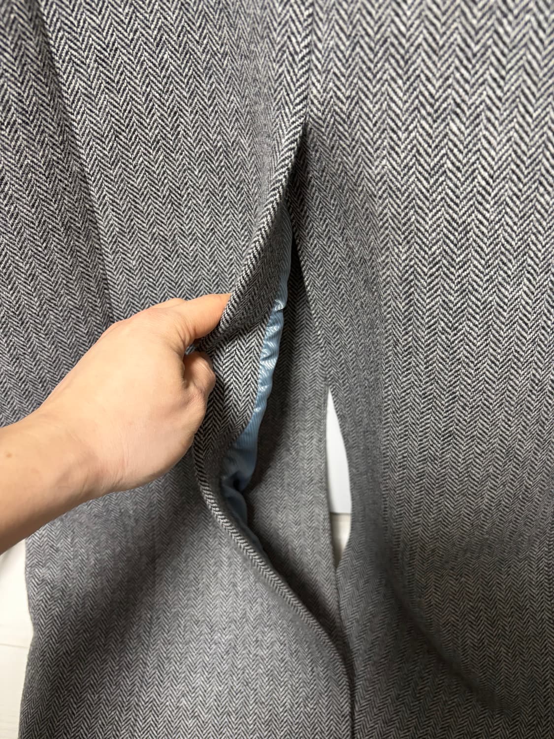 씨엘제로클로즈 여성 그레이 헤링본 싱글 롱코트 상품이미지8