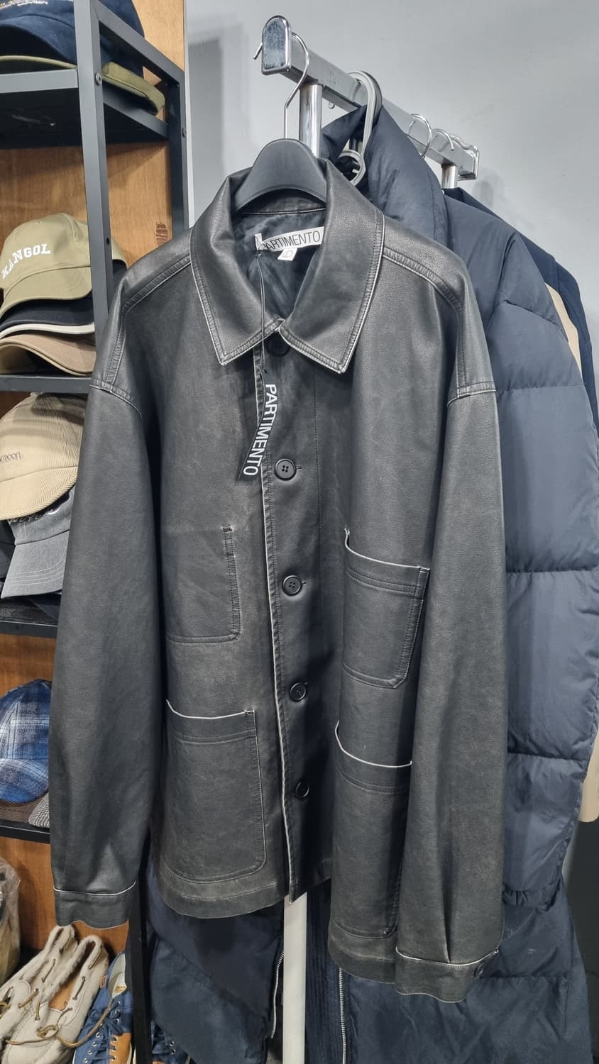 파르티멘토)) 레더 오버사이즈 자켓 105~110(가슴단면65) 새제품 상품이미지1