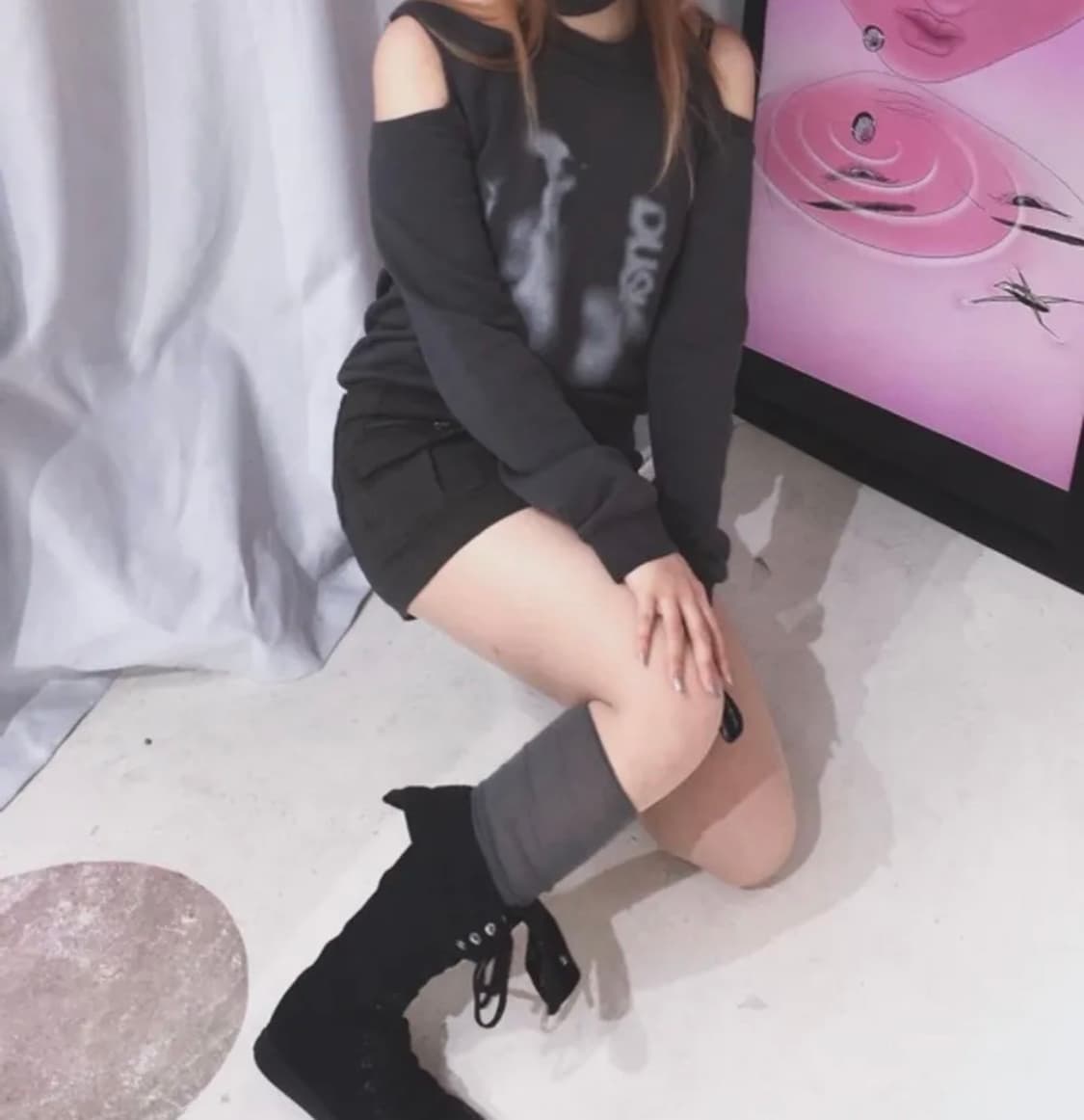 나체 HALTER TIE SWEAT SHIRT CHARCOAL 1사이즈 상품이미지4