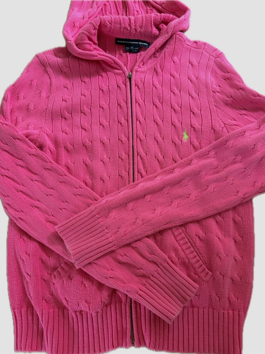 폴로 핫핑크 니트집업 상품이미지1