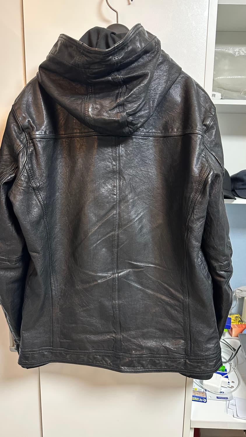 Tornado mart 램스킨 레더 후드자켓 상품이미지2