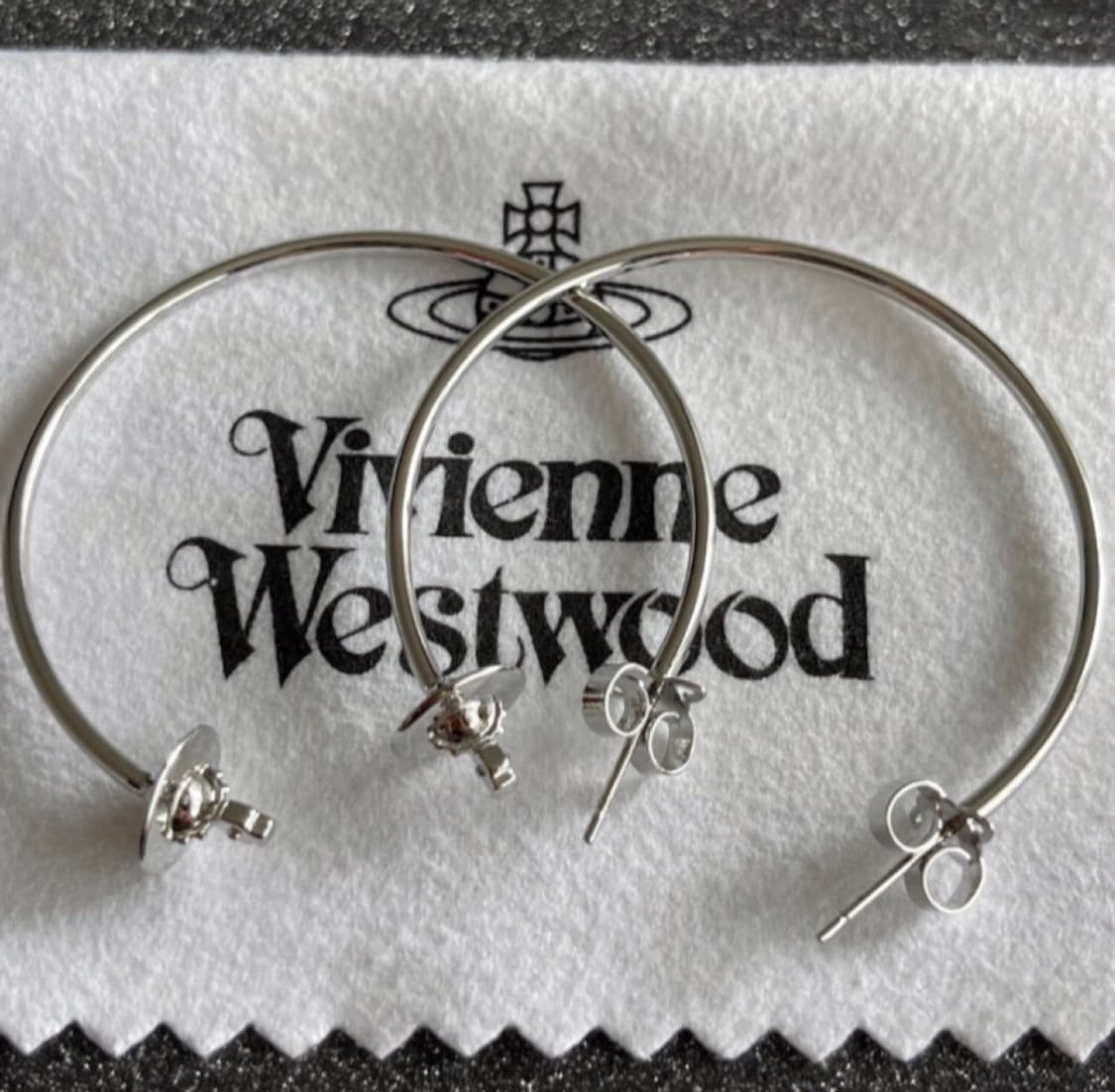 비비안 웨스트우드 아카이브 실버 orb 빅 링 귀걸이 상품이미지1