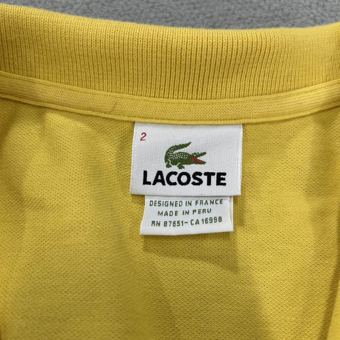 라코스테 옐로우 반팔 폴로티셔츠 m 상품이미지2