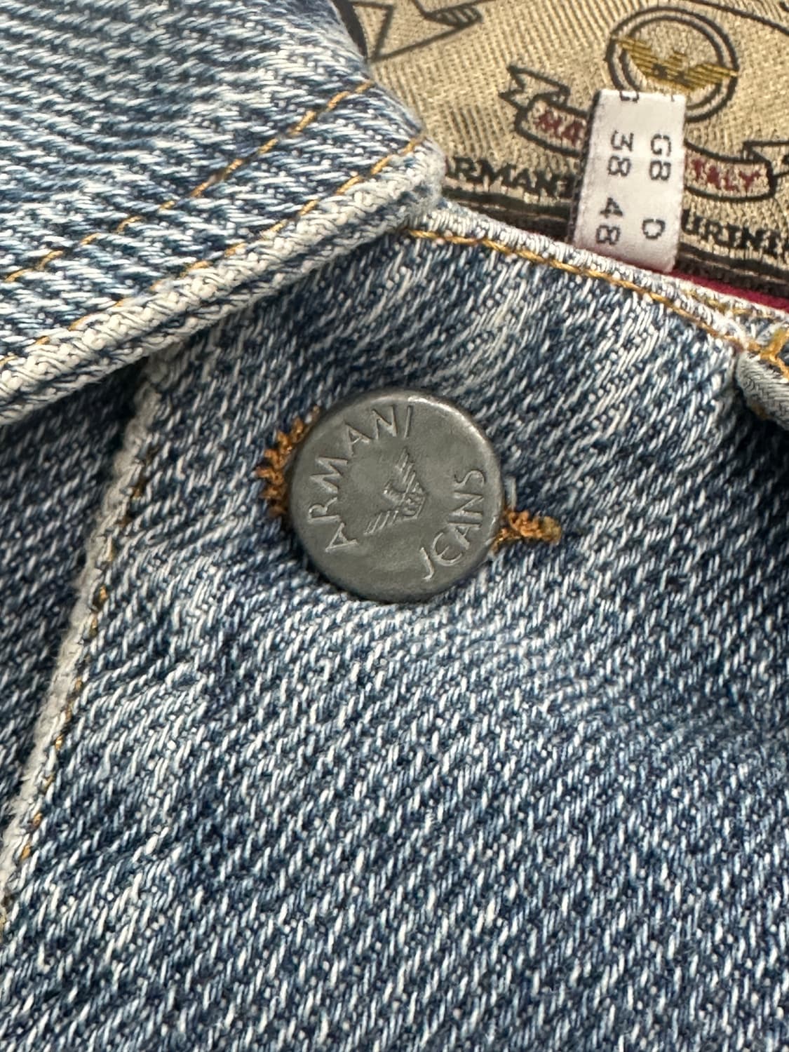 80s Armani Jeans 데님 초어 자켓 XL 상품이미지7