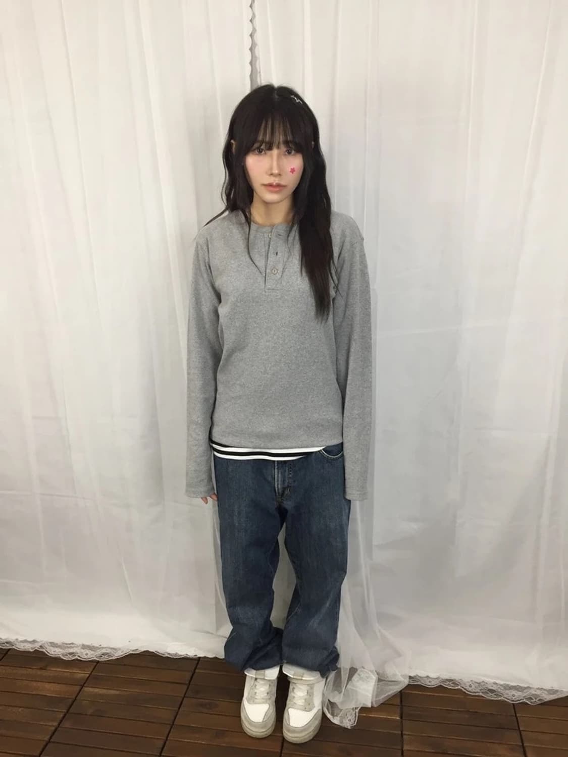 AVIREX USA Gray Henley Long Sleeve 상품이미지1