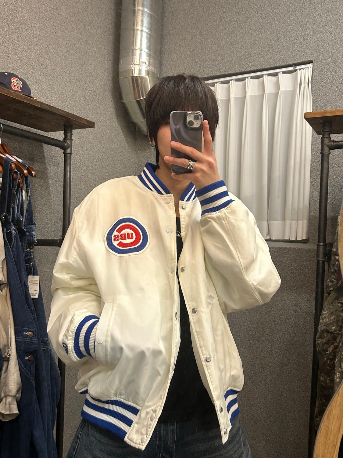 New Era White Varsity Jacket 상품이미지2