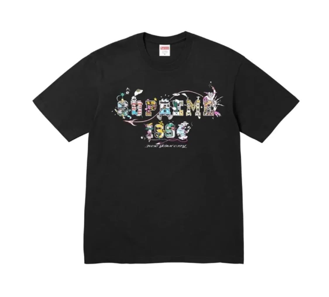 (S)슈프림 24SS 바시티 티셔츠 블랙 상품이미지2