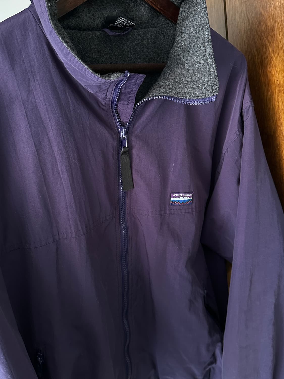90s White sierra 플리스 라이닝 나일론 웜업 자켓 상품이미지4