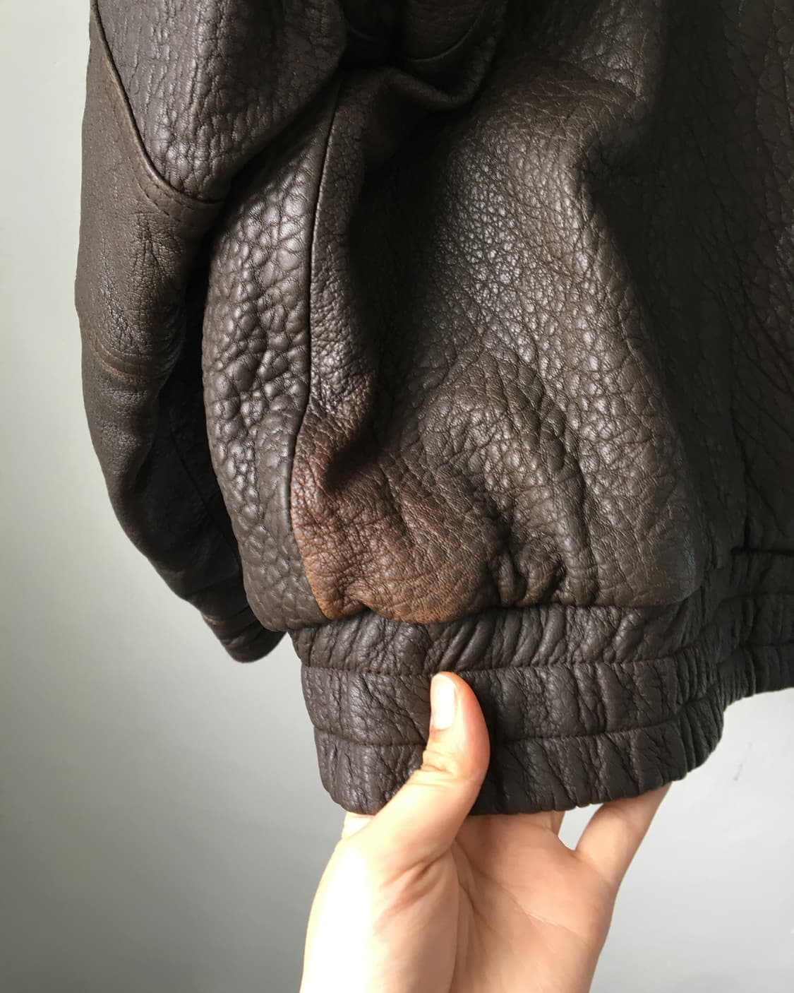 Leather bomber brown jacket 상품이미지6